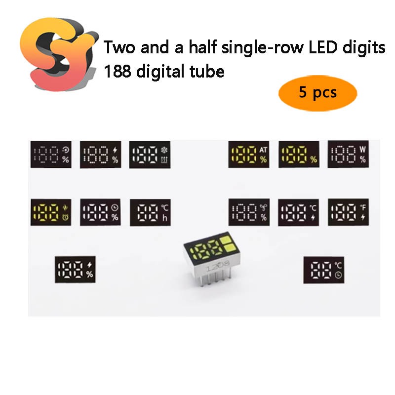 [Ready Stock Supply] 5pcs LED Digital Tube 2-Digit Half-Single Row Foot ...