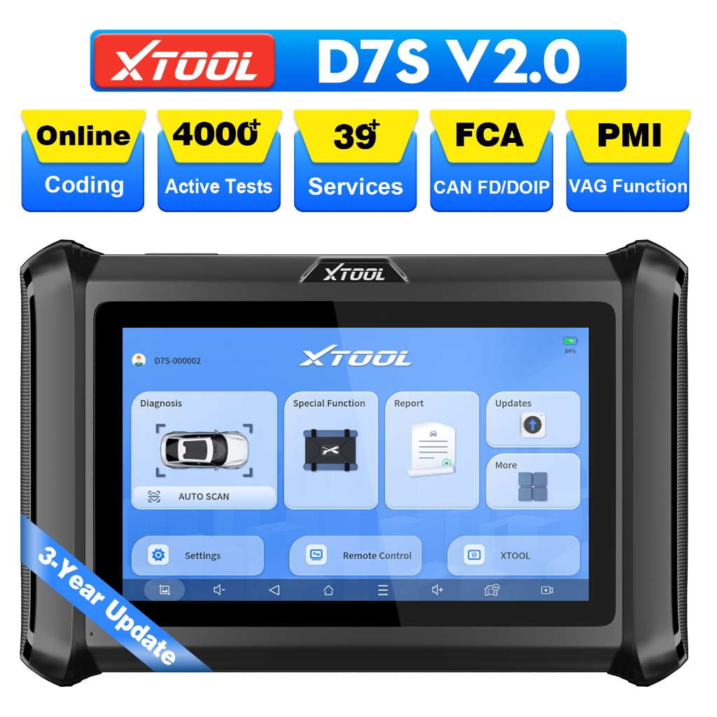 XTOOL D7S D7W Bidirectional OBD2 Scanner ECU Coding PMI FCA CANFD DoIP ...