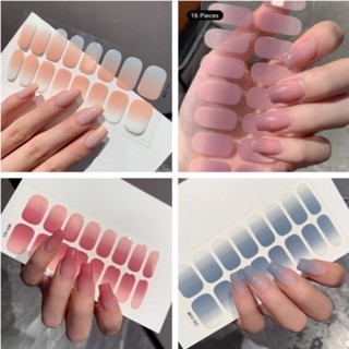 16Tip Self-Adhesive Nail Sticker Nail Art Stickers Simple Full Nail ...