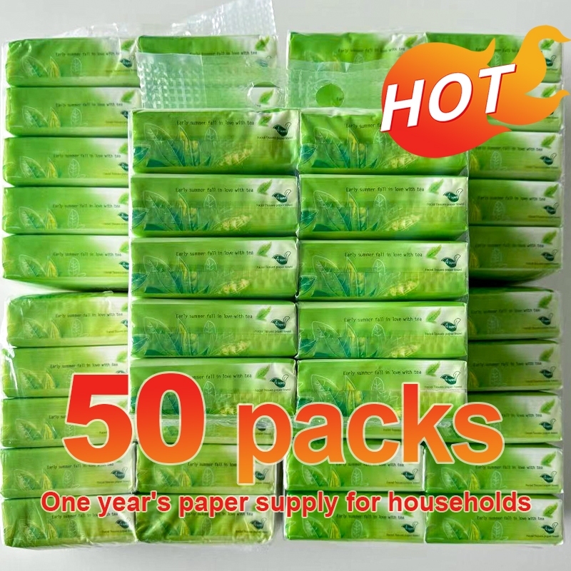 【MUMMY BABY】Organic green tea white Facial Tissue Hanging tissue paper ...