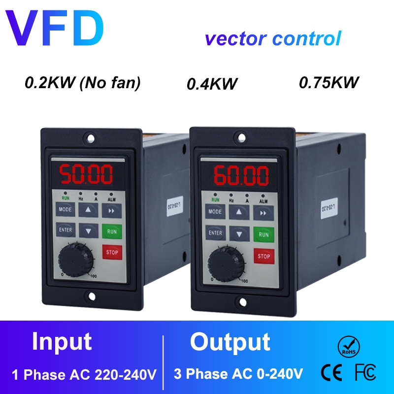Mico Frequency Converter 750W VFD Single Phase 220V to 3 Phase 220V ...