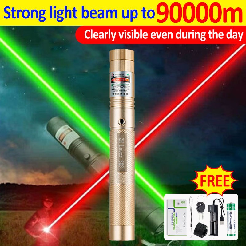 USB Rechargeable GREEN/RED LASER Pointers 532nm 9000m High Power Laser ...