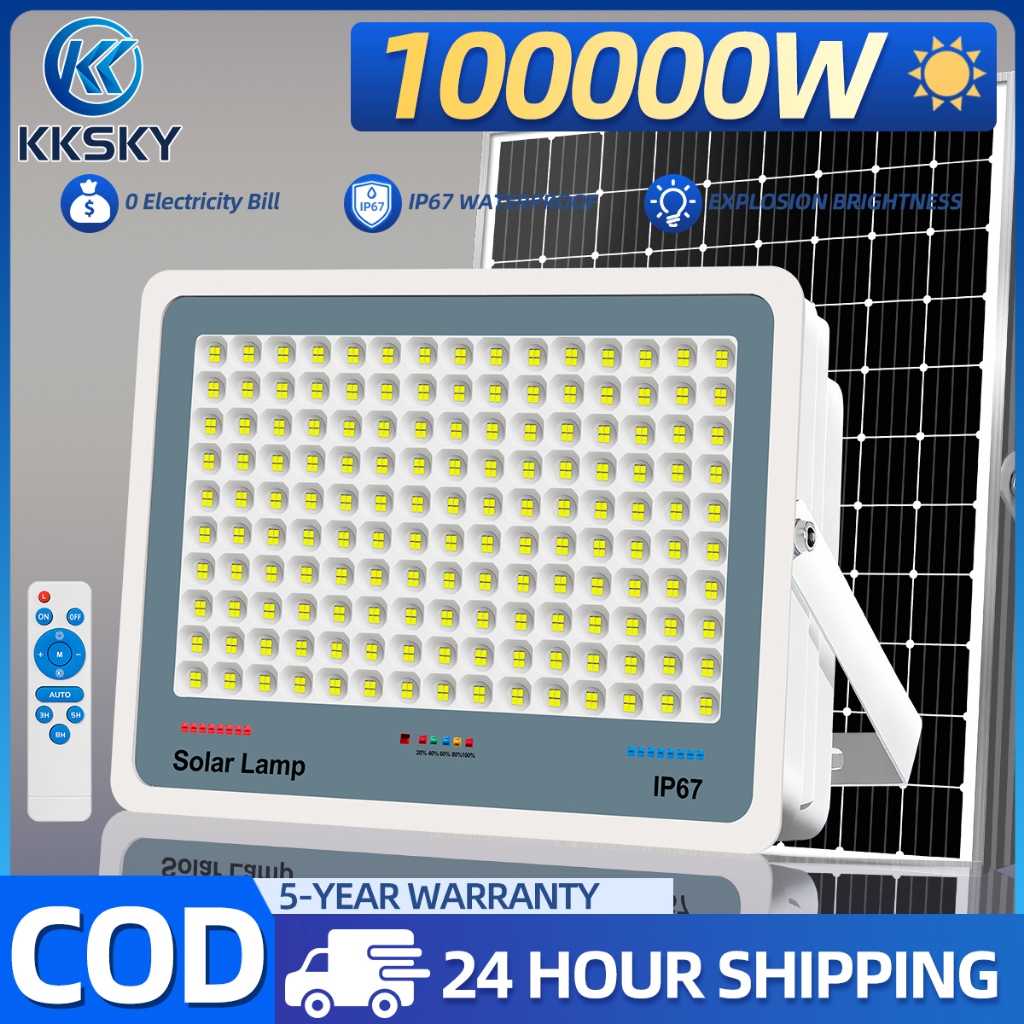 KKSKY Solar Light Outdoor Waterproof IP67 big LED flood Lights with ...