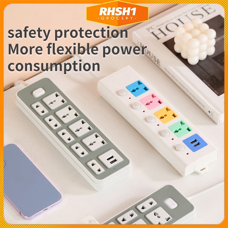 Multi-Function Socket Extension Outlet with 4 Power Socket AND 2 USB ...
