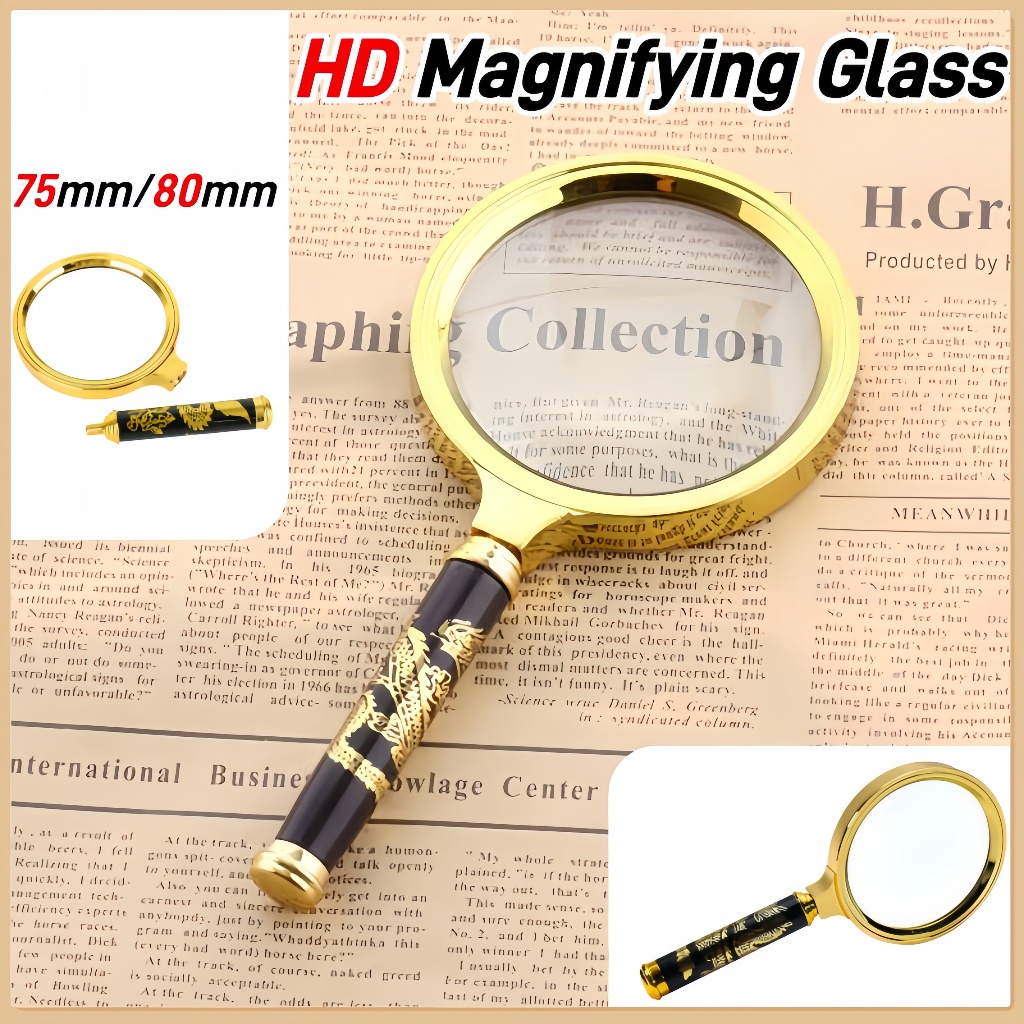Foldable Handheld Magnifier Pocket Microscope Reading Magnifying Glass ...
