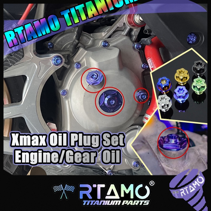 RTAMO Titanium Gr5 Xmax Engine Oil Plug Xmax Gear Oil Plug Oil Bleed ...