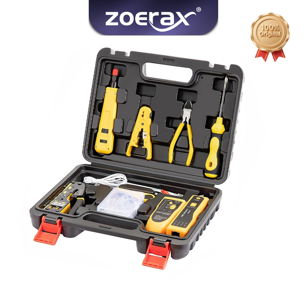 ZoeRax RJ45 Cat6 Crimp Tool Kit – Pass Through Crimper, Wire Tracker ...
