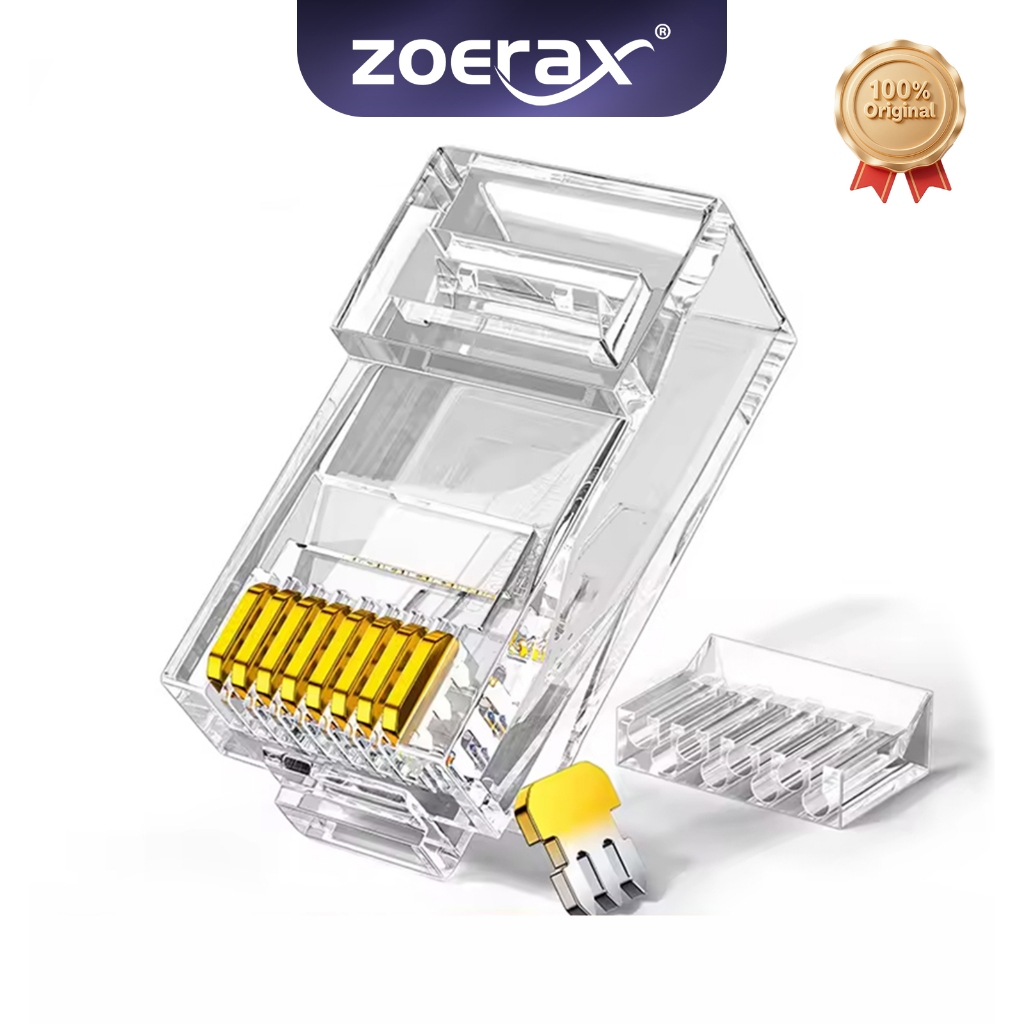 ZoeRax Cat6 RJ45 Connectors, Cat 6 2-Piece RJ 45 Ends, UTP 8P8C ...