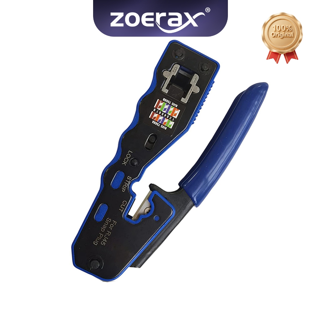 ZoeRax RJ45 Crimp Tool Pass Through Crimper Cutter for Cat6a Cat6 Cat5 ...