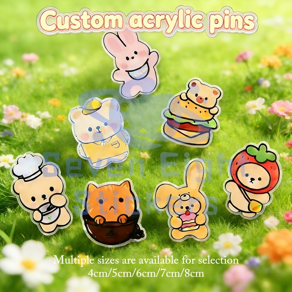Custom Acrylic Pin Badge | Personalized Uv Printing | Any Design with ...