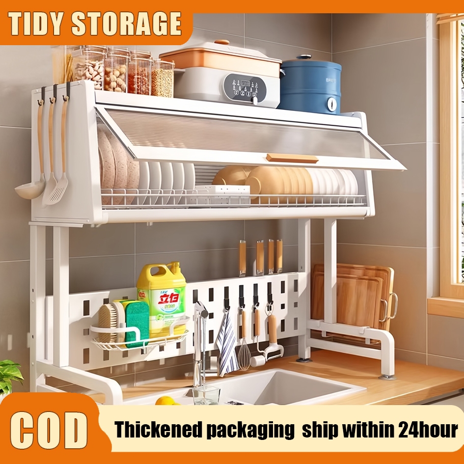 TIDY Over-The-Sink Dish Cabinet Dish Storage Rack Kitchen Plate Drying ...