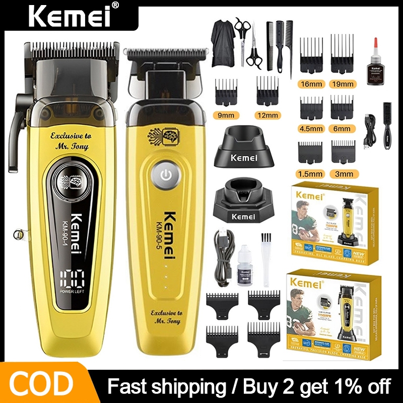Kemei Km-90-4 professional hair clipper USB fast charging hair trimmer ...