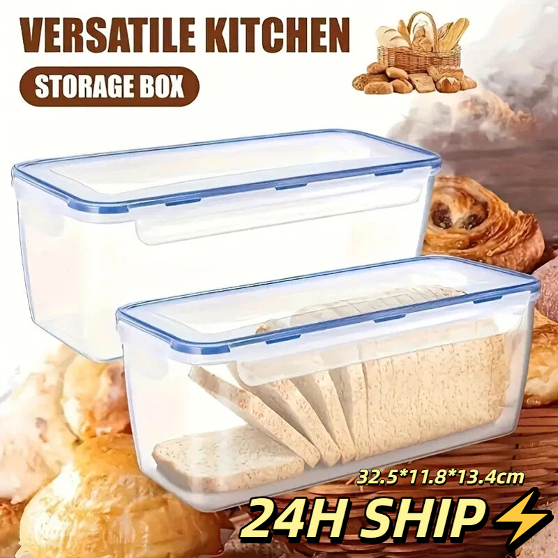 24H SHIP⚡️GUYU Plastic Bread Storage Box Airtight Food Storage ...