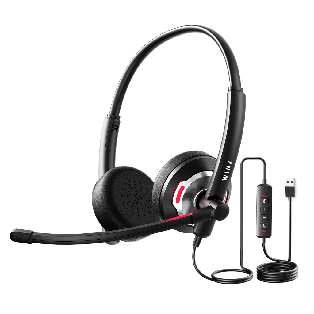 WINX Two-Year Warranty) Wired Headset AI Noise Cancelling Headset ...