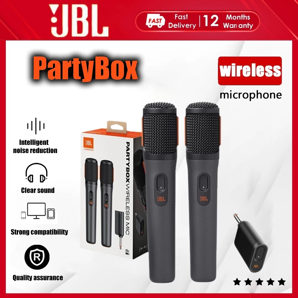 (12 Months Warranty)JBL PartyBox Wireless Mic Wireless Microphone Set ...