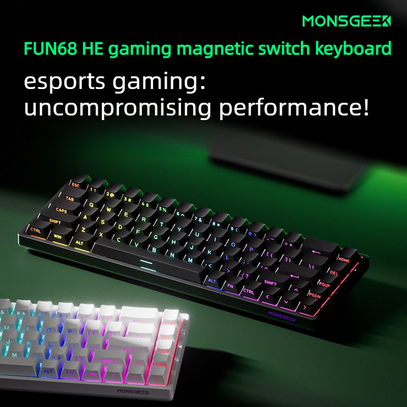 【Local Delivery】FUN68 HE Magnetic Mechanical Keyboard Wired Wireless ...