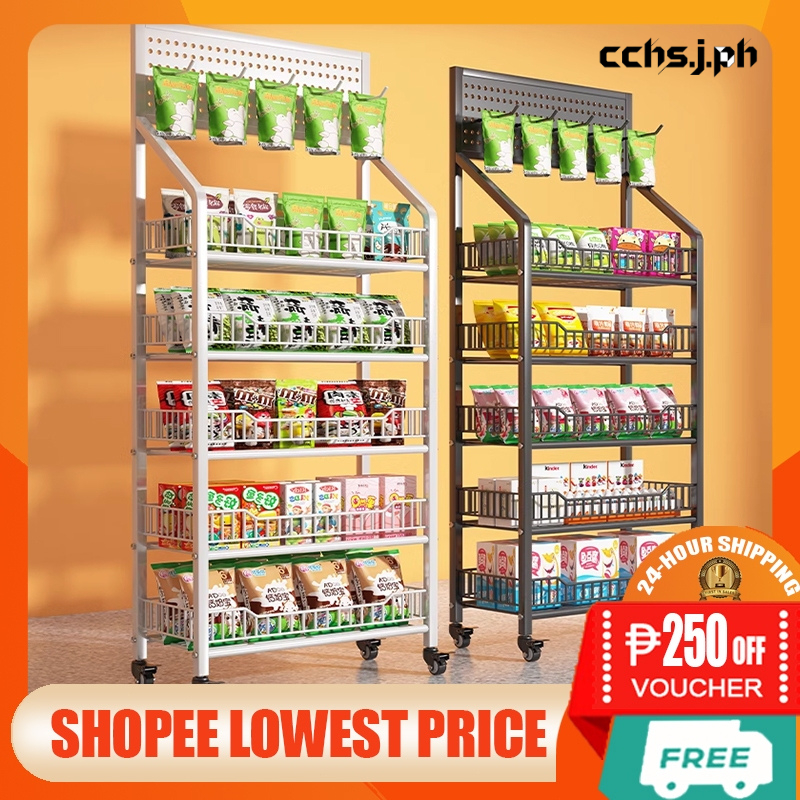 5-Layer Kitchen & Store Display Rack: Supermarket Snack Shelf & Grocery ...