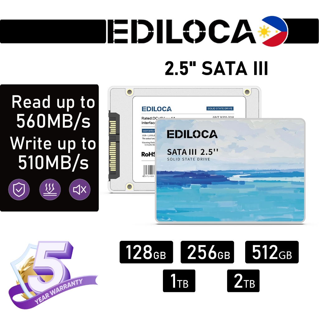 EDILOCA ES580E 2.5'' SATA III SSD 6Gb/s (240GB/256GB/480GB/512GB