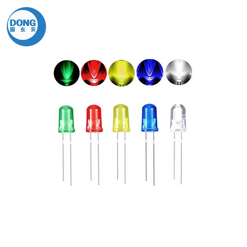 25pcs 5mm LED Diode LED Light LED Bulbs 5 Colors Green Red Yellow Blue ...