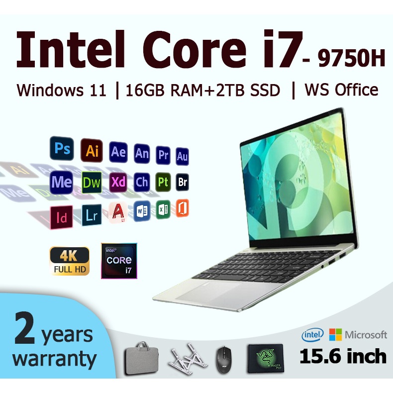 2026 Intel core i7 9750H 15.6 Inch Windows 11 Game Laptop 16GB 1TB 1920 ...
