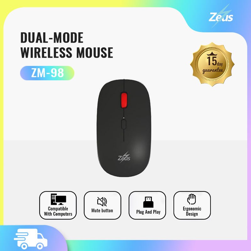 Zeus ZM-98 Wireless Dual-Mode Wireless Bluetooth Mouse Silent Click 3 ...