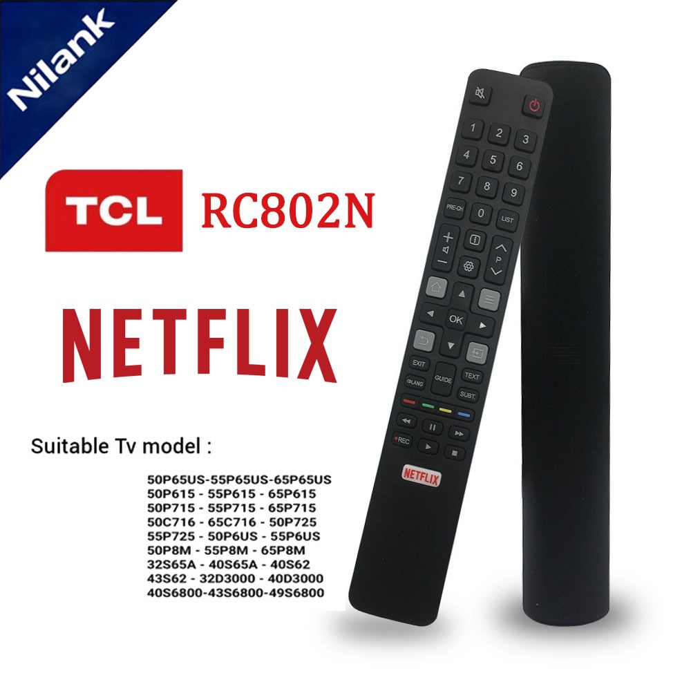 NiLANK Genuine Applicable TCL LCD TV Remote Control RC802N YAI1 RC802N ...