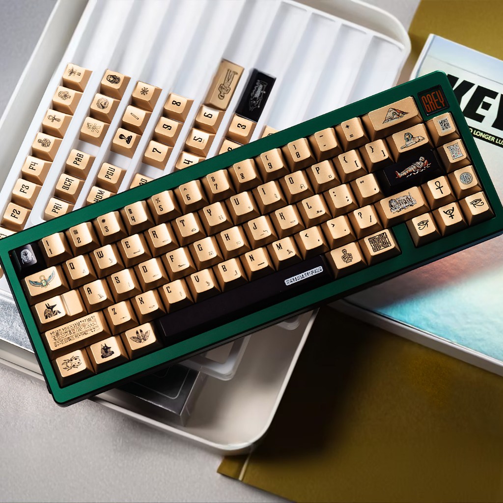Egypt Keycaps Gold Black color PBT Cherry Profile Mental Feel ...