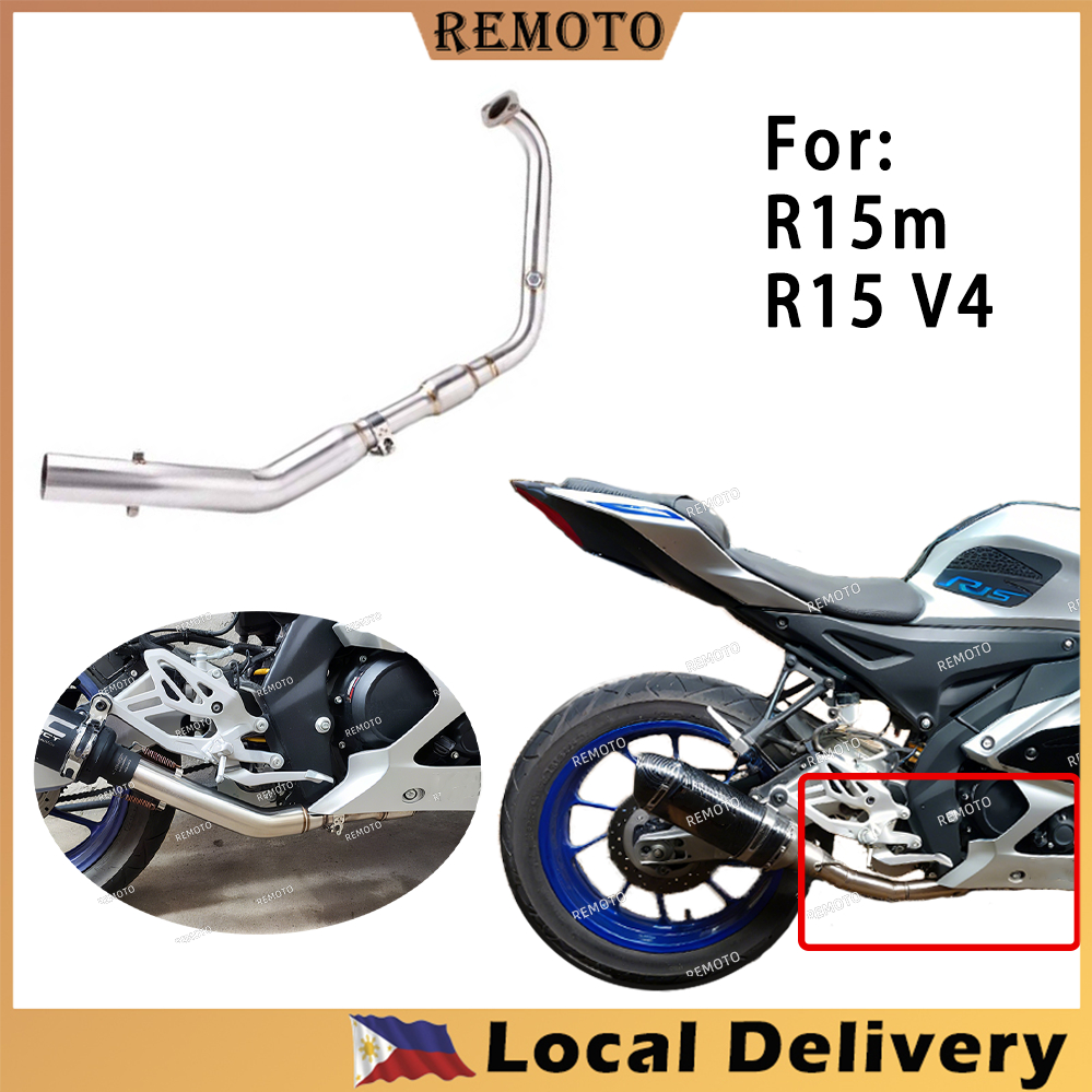 REMOTO For YAMAHA R15 V4 R15M R15V4 Stainless Elbow Middle Exhaust Pipe ...