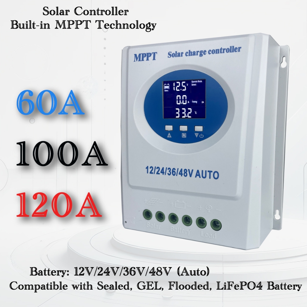 150A 120A 100A 60A MPPT Solar Charge Controller - 12V/24V/36V/48V Dual ...