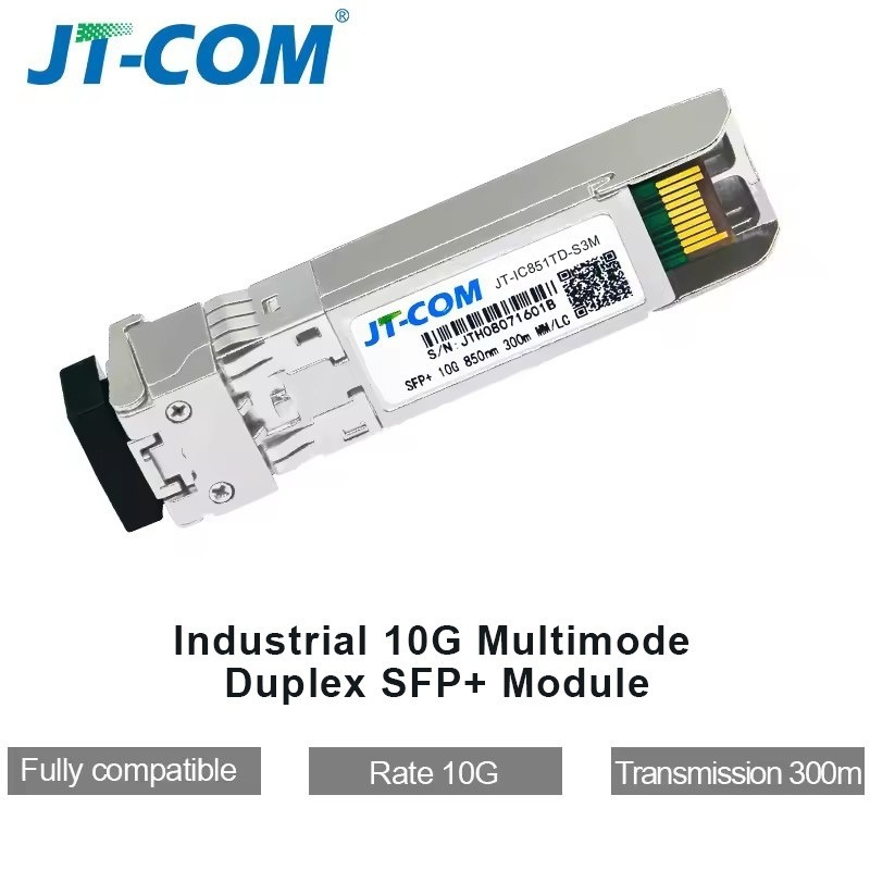 JT-COM Industrial 10G SFP+ SR Module LC Duplex Multi-Mode 850nm 300m ...