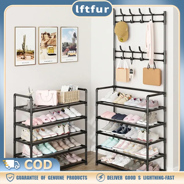 2in1 Multifunctional Shoe Rack Organizer Simple Floor Coat Rack Shoe ...