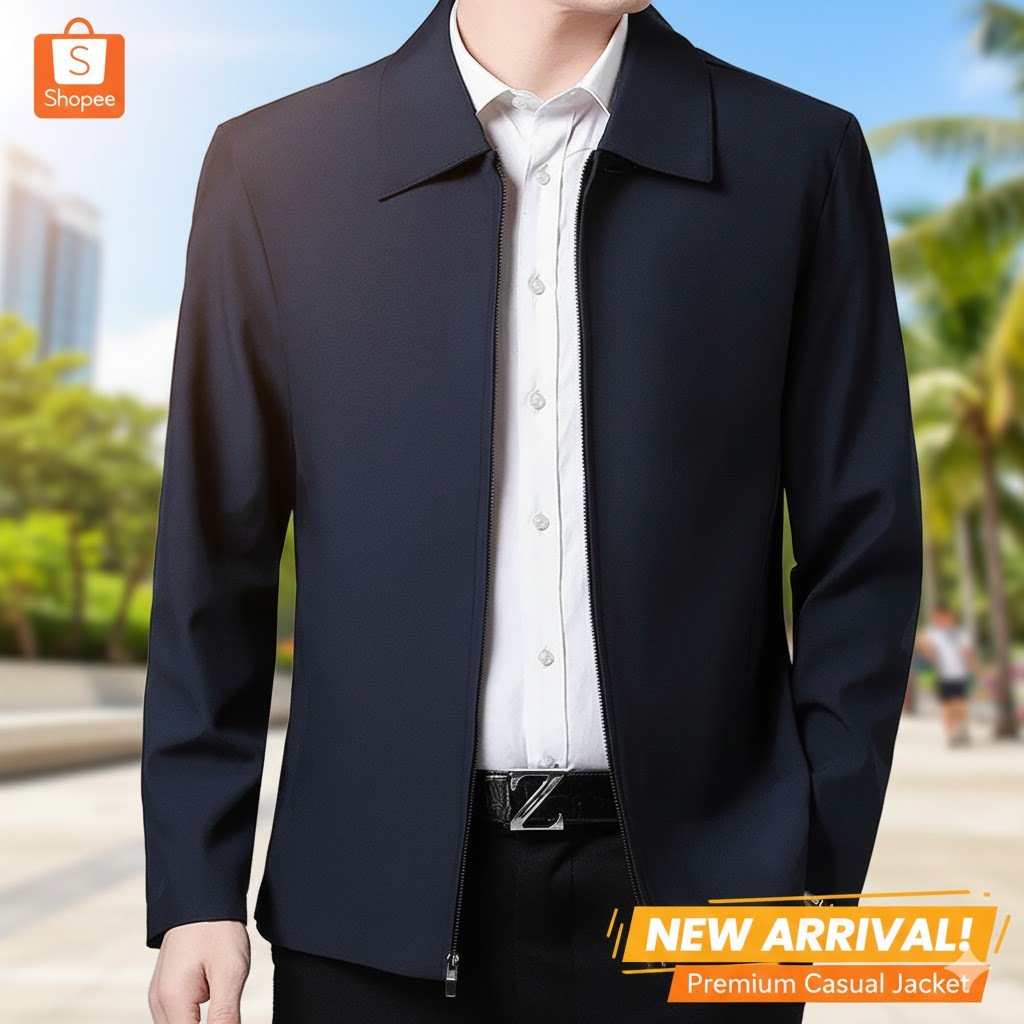 Premium Men's Business Jacket Casual Slim Fit Office Attire Windbreaker ...