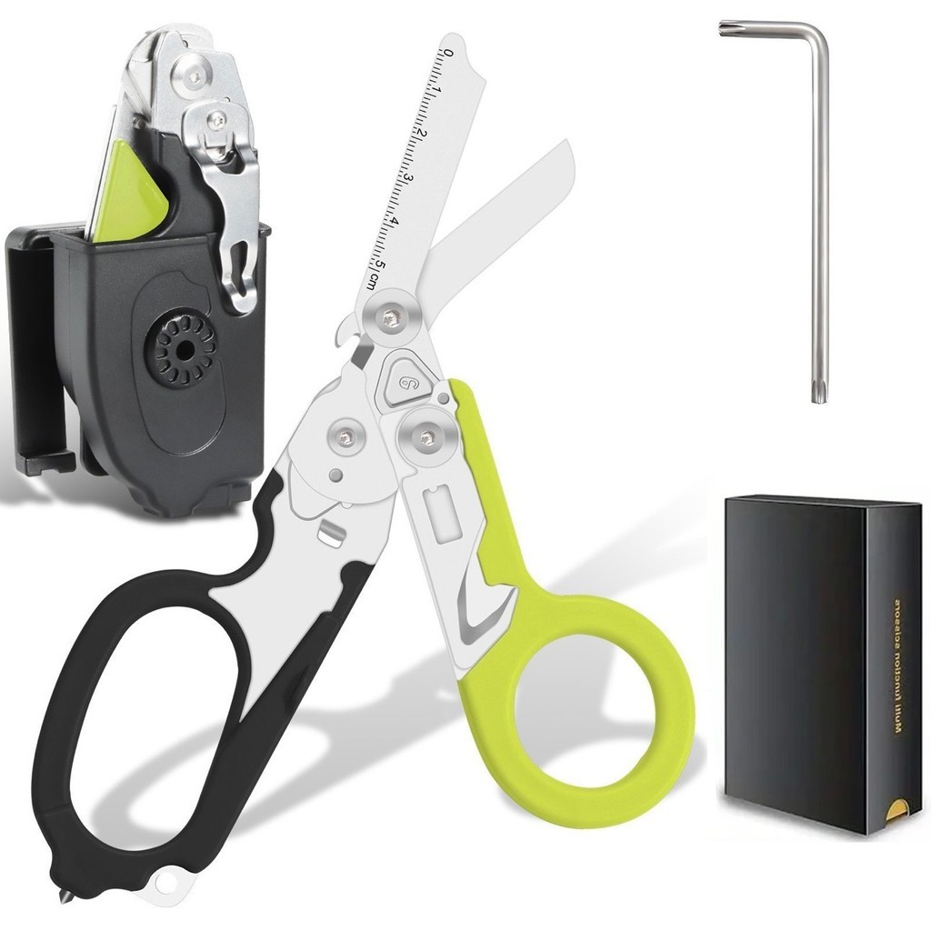 Raptor Foldable 6-in-1 Emergency Scissors | All-in-One Tool with Sheath ...
