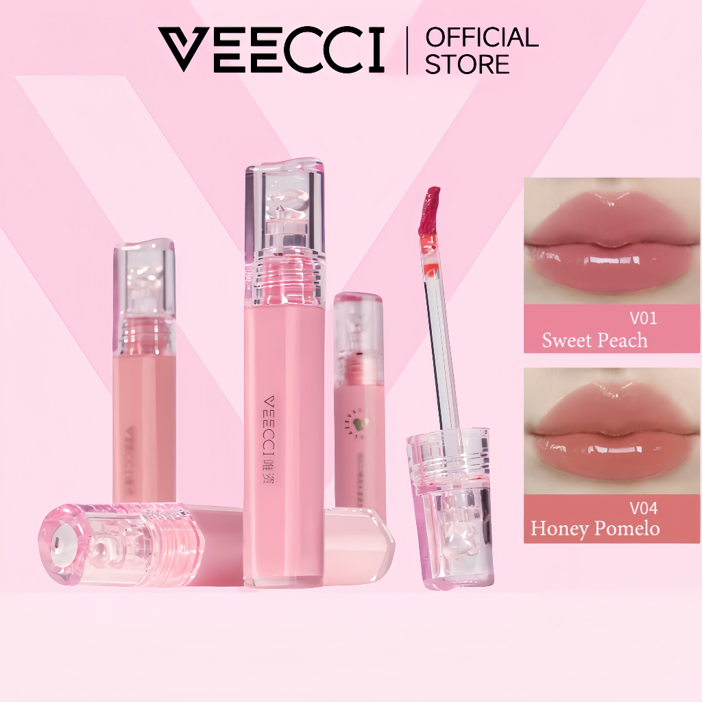 VEECCI Honey Light Ice Permeable Lip Gloss Glaze Moisturizing Lipstick ...