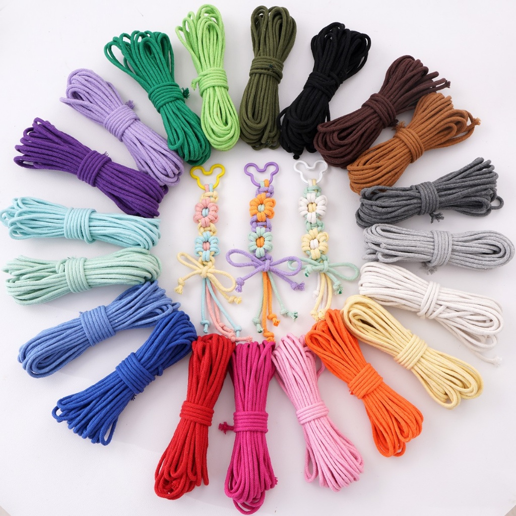 [3mm] Monochrome Braided Rope Core-spun Cotton Thread 10m Cotton Thread ...