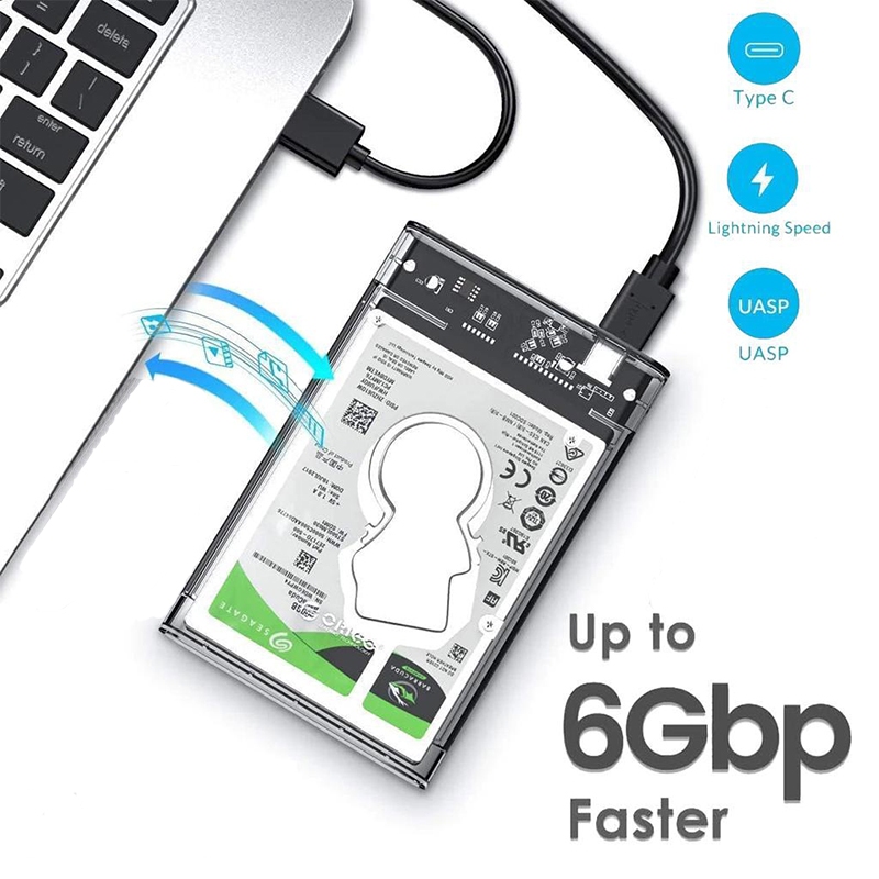 Enclosure Case USB 3.0 To SATA HDD Hard Drive External Enclosure Clear ...