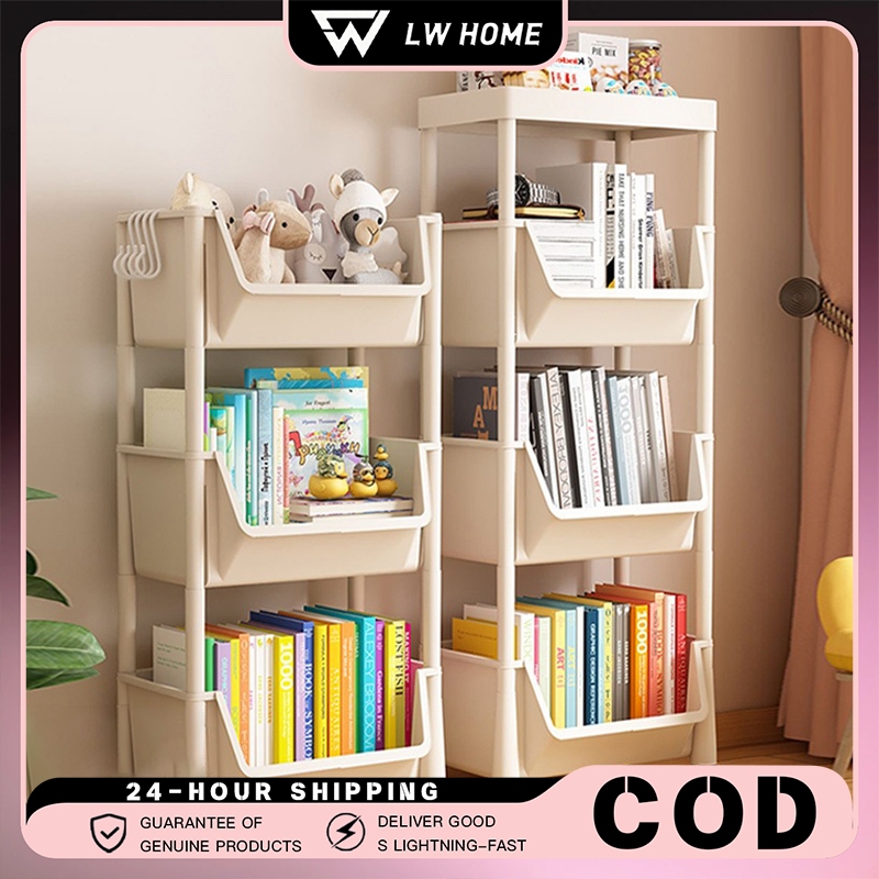 2/3/4/5 Layer Book Shelf Organizer Rack Trolley Cart Organizer Kitchen ...