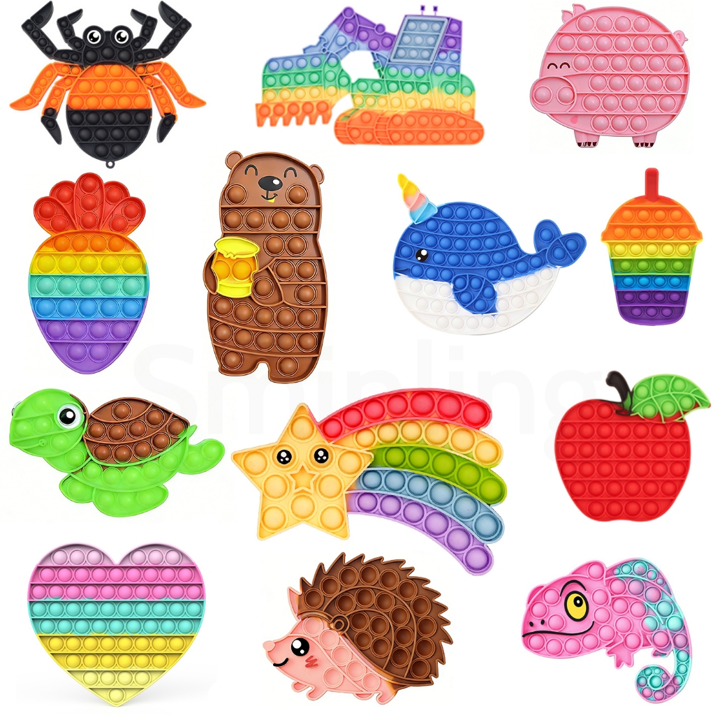 Pop it Fidget Baby Toy Kids Toys Push pop push bubble stress relief ...