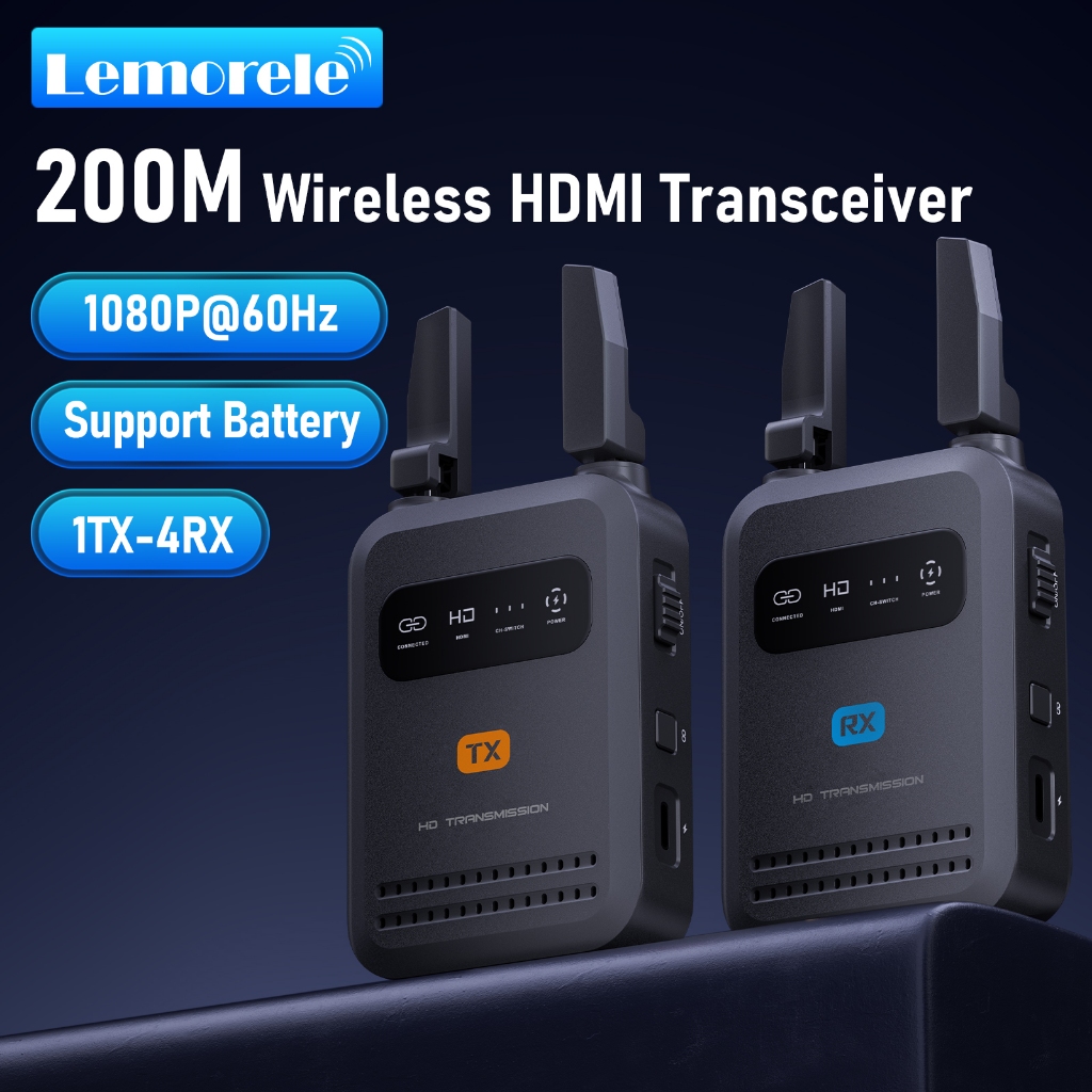 Lemorele R5000 Wireless HDMI Transceiver 1080P 50ms low delay Folding ...