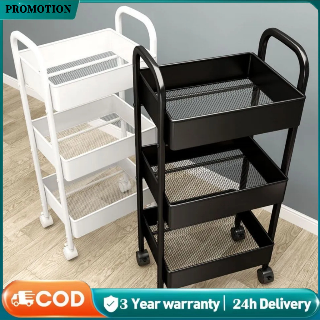 3/4/5 Layers Bedroom Trolley Cart Moving Rack Kitchen Storage Shelf ...