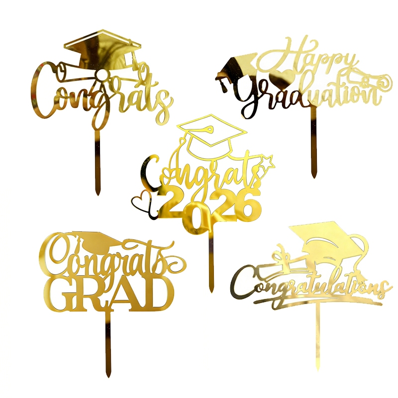 10pcs/Set 2026 Acrylic Congratulations Cake topper graduate Party Gift ...