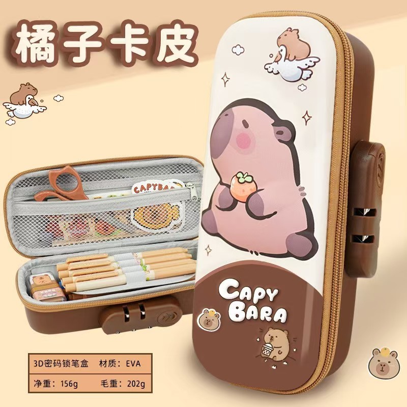 Lockable Pencil Case for Kids-Cartoon Large Capacity Password ...