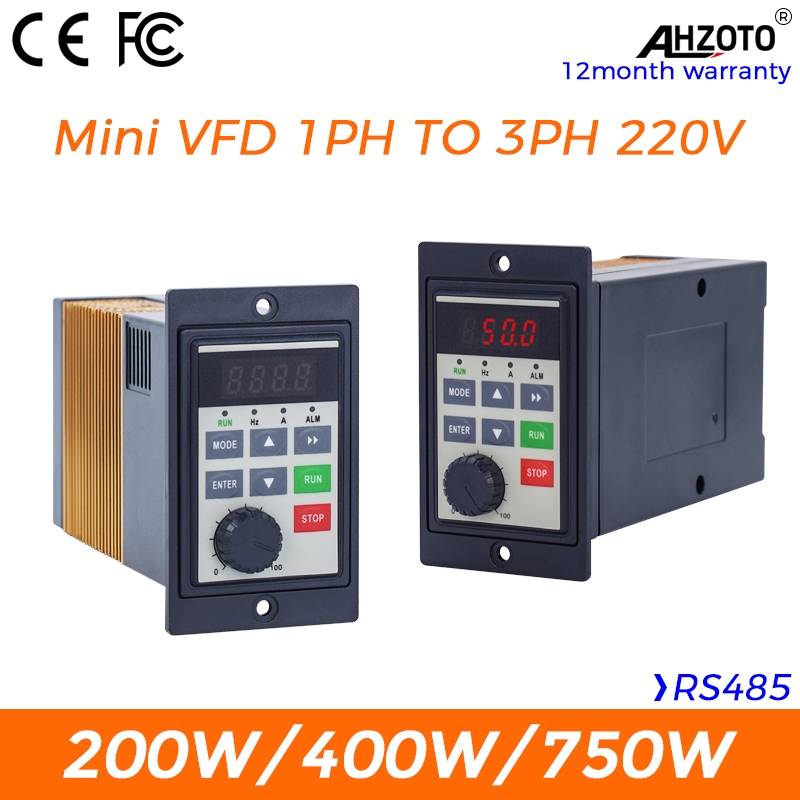 Mini VFD 220V 200W 400W 750W Input 1ph 220V Output 3ph 220V 3ph ...