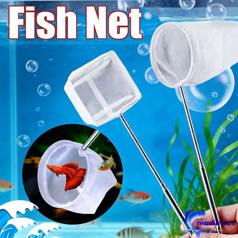 Fish Net Stainless with Retractable Handle Fine Mesh for Aquarium Fish ...