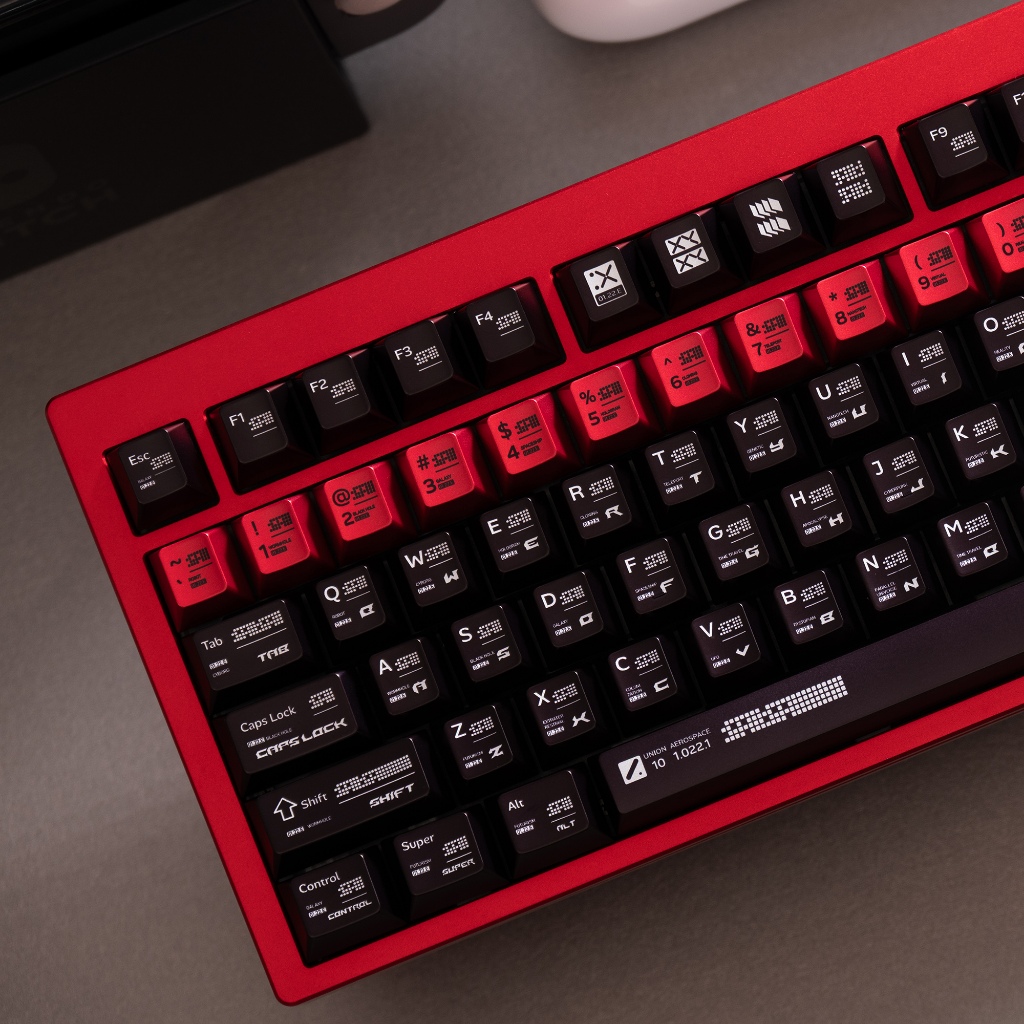 Parameterization Keycaps Black Red Metallic paint Glossy PBT Keycap for ...