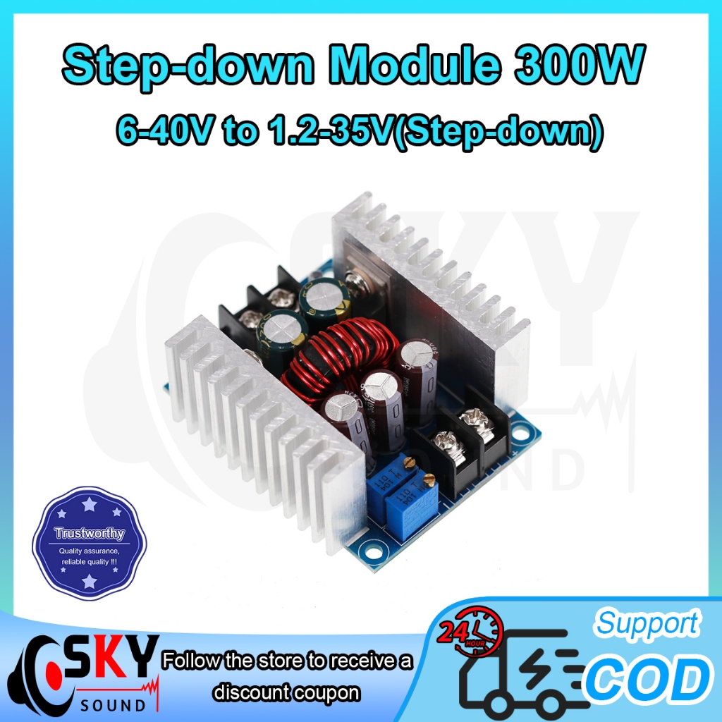 SKYSOUND 300W 20A DC-DC Buck Converter CC CV Power Supply Module LED ...