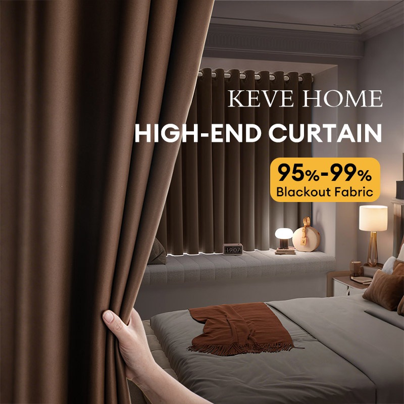 KEVE Blackout Curtain for Bedroom Living Room 5-8 Feet Window Curtain ...