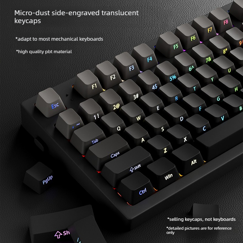 【Local Delivery】Fine Dust PBT Keycaps Set Gray Gardient Front Side ...