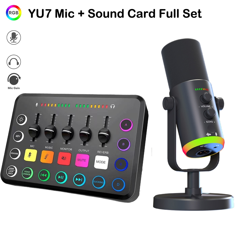 Kusky YU7 USB condenser gaming mic XLR Dynamic microphone with PC/Phone ...