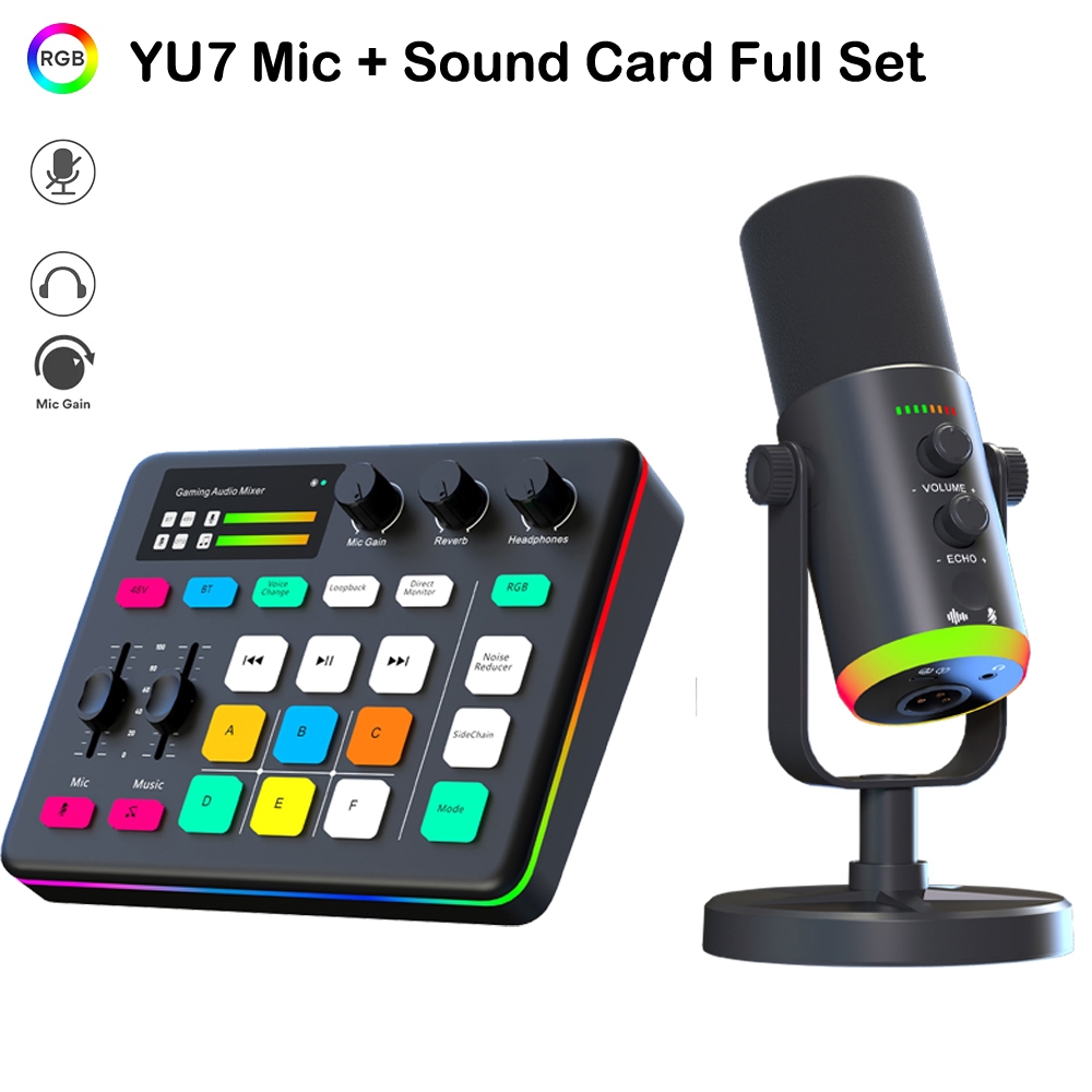 Kusky YU7 USB Condenser Gaming Mic XLR Dynamic Microphone With G1 Sound 